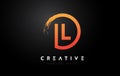 IL Circular Letter Logo with Circle Brush Design and Black Background