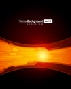 Orange illuminated flare digital wave cyberspace fusion circuit structure background template vector