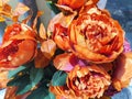 Orange inanimate flowers from the material Royalty Free Stock Photo