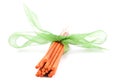 Orange incense sticks with tied with green tie Royalty Free Stock Photo
