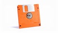 Orange 3.5 Inch Floppy Disk Drive Magnetic Data Storage Media diskette retro Royalty Free Stock Photo