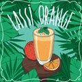 Orange Indian drink Lassi with fresh juice