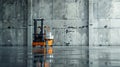The orange industrial forklift.AI generated image Royalty Free Stock Photo