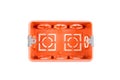 Orange Industry electrical plastic mounting / wall switch / plug sockets rectangle box Royalty Free Stock Photo