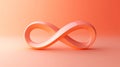 Orange infinity loop on a soft gradient background.