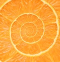 Orange infinity spiral abstract background.