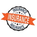 Orange insurance. stamp. sticker. seal. round grunge vintage ribbon fully insured Royalty Free Stock Photo