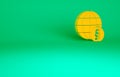 Orange International law icon isolated on green background. Global law logo. Legal justice verdict world. Minimalism Royalty Free Stock Photo