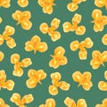 Orange Iris Flower on Green Teal Background. Vector Illustration Royalty Free Stock Photo