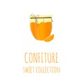 Orange jam-jar, confiture sweet collection, element for design