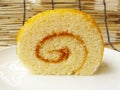 orange jam roll cake Royalty Free Stock Photo