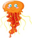 An orange jellyfish in cartoon style Royalty Free Stock Photo