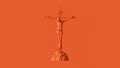 Orange Jesus Christ on the Cross with a Crown of Thorns Jesus of Nazareth King of the Jews Statue