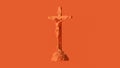 Orange Jesus Christ on the Cross with a Crown of Thorns Jesus of Nazareth King of the Jews Statue