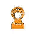 Orange Jesus Christ icon isolated on white background. Vector