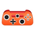 Orange joystick icon cartoon vector. Gamepad computer