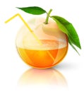 Transparent orange with juice