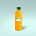 Orange Juice Bottle Mock-Up. Mockup Template. Vector EPS10