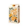 Orange juice carton box isolated on white transparent background Royalty Free Stock Photo