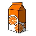 Orange juice carton illustration on white background