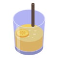 Orange juice cocktail icon, isometric style Royalty Free Stock Photo