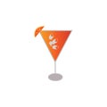 Orange juice cold color vector icon design
