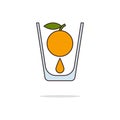 Orange juice color thin line icon.Vector illustration