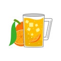 Orange Juice Cup illustration Design Slice Part Royalty Free Stock Photo