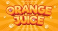 Orange Juice editable text effect Template Royalty Free Stock Photo