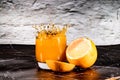 Orange juice, explosion of taste in a glass Royalty Free Stock Photo