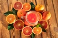 Orange juice of fresh blood oranges fruits Royalty Free Stock Photo