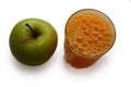 Orange juice and fresh green apple