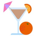 Orange juice fresh summer cocktail icon, vector illustration Royalty Free Stock Photo