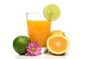Orange juice with fruits