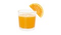 100% Orange juice glass with fresh orange slices isolated on white background Royalty Free Stock Photo