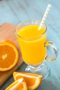 Orange Juice In A Glass With Straw Vertical Royalty Free Stock Photo