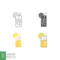 Orange Juice with lemonade slice, ice cubes and straw for drinks vacation icon Royalty Free Stock Photo