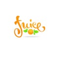 Orange juice lettering composition for your citrus juice logo, l