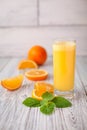 Orange juice mint glass