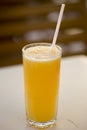 Orange juice in Morocco on blue background
