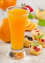 Orange juice and muffins Royalty Free Stock Photo