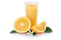 Orange juice oranges fruit fruits glass on white backgr