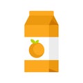 Orange juice pack icon flat isolated vector Royalty Free Stock Photo