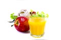 Orange juice and salad