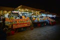 Marrakesh orange juice stall in Djamaa El Fna square in Marrakesh, Morocco, Africa night scene
