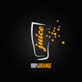 Orange juice splash glass design background Royalty Free Stock Photo