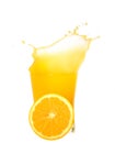 Orange juice splash isolated Royalty Free Stock Photo