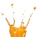 Orange juice splash isolated on white Royalty Free Stock Photo