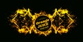 Orange juice splash Vector illustration on black background. Pineapple, Papaya, Mango Juice Royalty Free Stock Photo