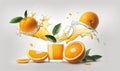 an orange juice splashing into a glass of oranges Royalty Free Stock Photo